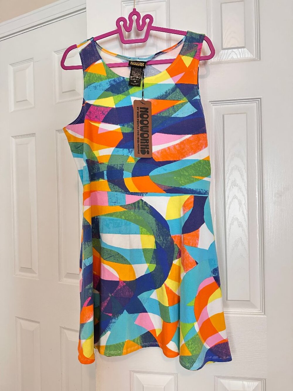Nooworks Brenda Jersey Dress XL New With Tags Heatwave Print